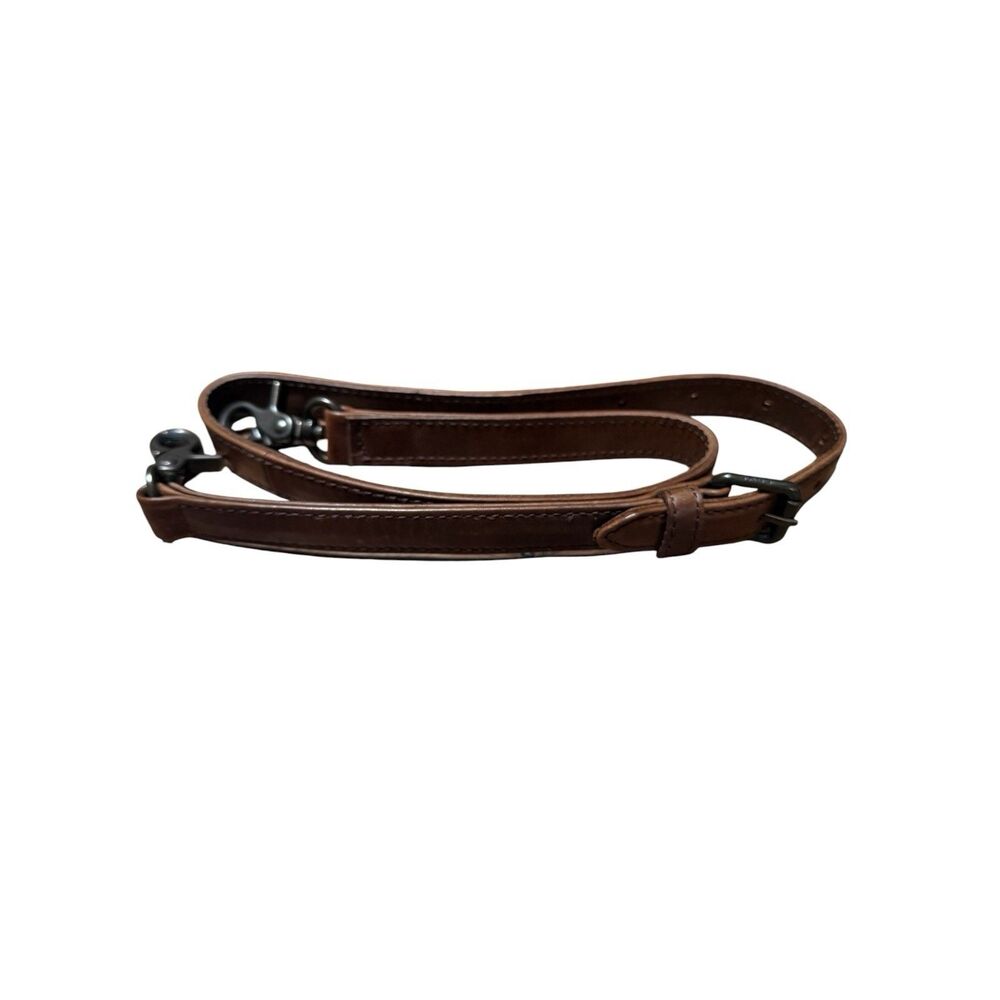 Frye Replacement Strap Brown Leather Gun Metal Hardware Adjustable Shoulder 40”